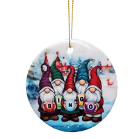 Gnome Bingo Ball Christmas Ornament